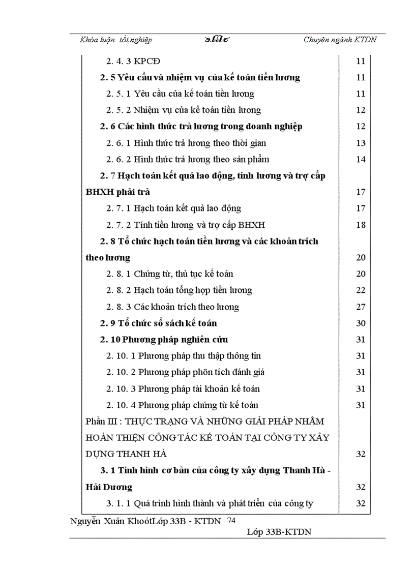 image for page Kế toán tiền lương và các khoản trích theo lương tại Công ty xây dựng Thanh Hà