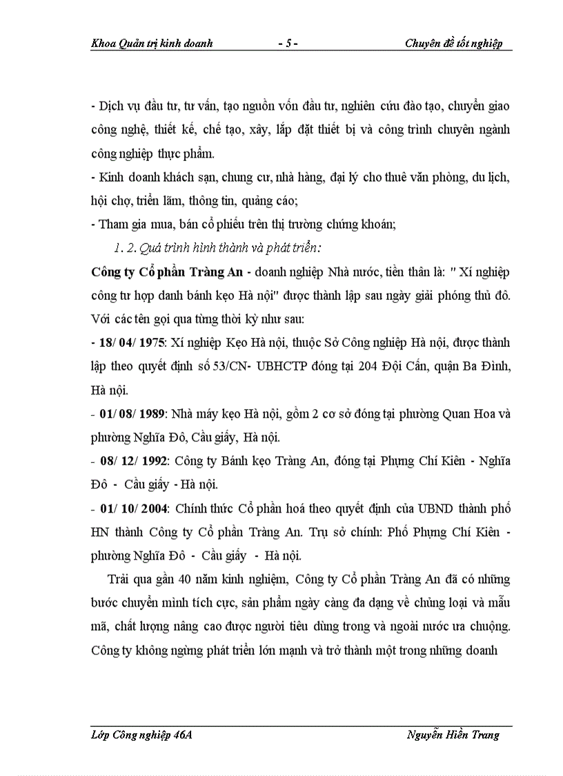 image for page Đa dạng hóa sản phẩm tại công ty cổ phần Tràng An