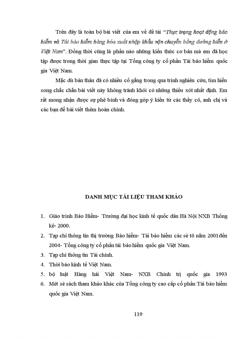 image for page Thực trạng hoạt động bảo hiểm và Tái bảo hiểm hàng hóa xuất nhập khẩu vận chuyển bằng đường biển ở Việt Nam.