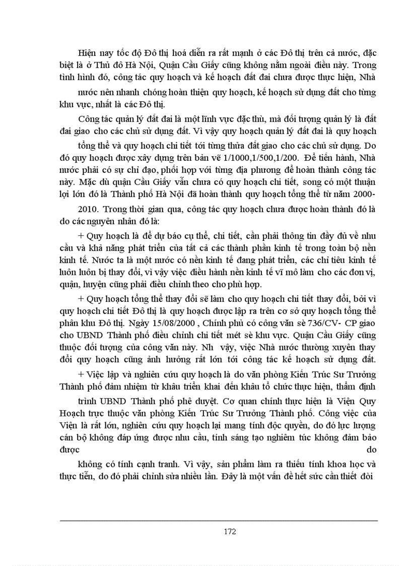 image for page Thực trạng và giải pháp tăng cường công tác quản lý Nhà nước về đất Đô thị qua ví dụ tại quận Cầu Giấy - TP Hà Nội