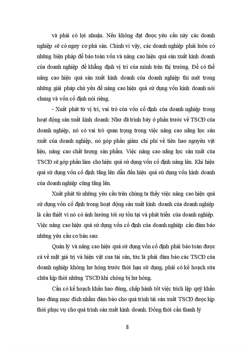 image for page Một số giải pháp chủ yếu nhằm góp phần nâng cao hiệu quả sử dụng vốn cố định ở Công ty Cao Su Sao Vàng