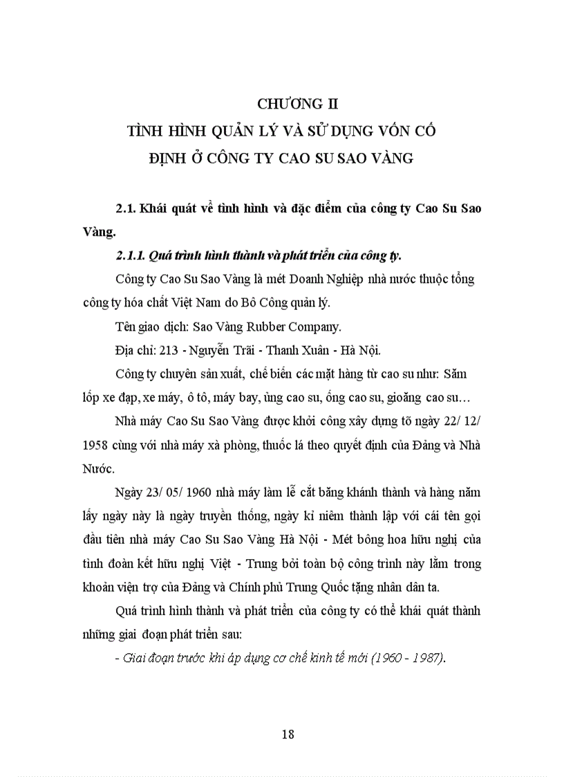 image for page Một số giải pháp chủ yếu nhằm góp phần nâng cao hiệu quả sử dụng vốn cố định ở Công ty Cao Su Sao Vàng
