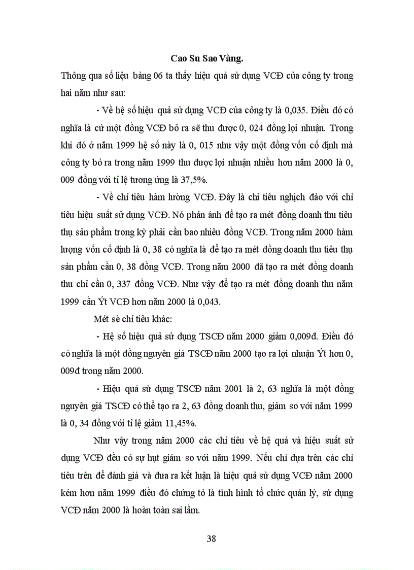 image for page Một số giải pháp chủ yếu nhằm góp phần nâng cao hiệu quả sử dụng vốn cố định ở Công ty Cao Su Sao Vàng