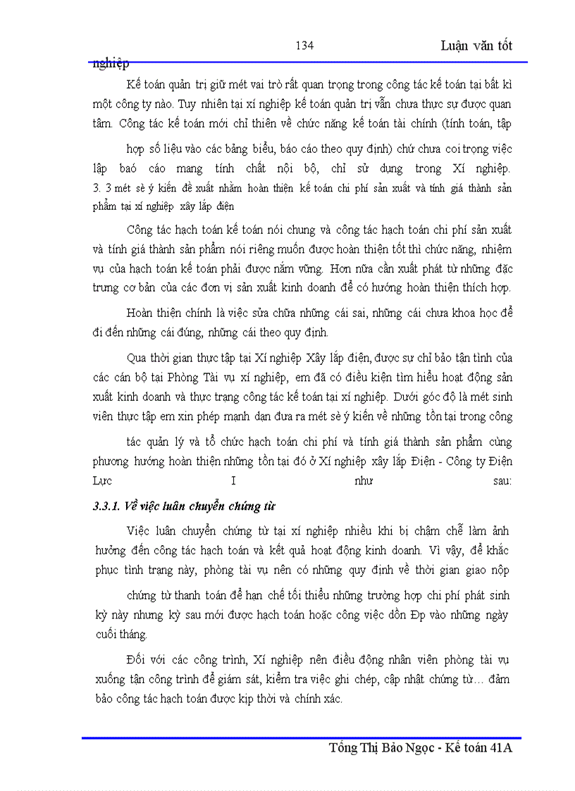 image for page Hoàn thiện kế toán chi phí sản xuất và tính giá thành sản phẩm xây lắp với việc nâng cao hiệu quả quản trị chi phí tại xí nghiệp xây lắp Điện – Công Ty Điện Lực I