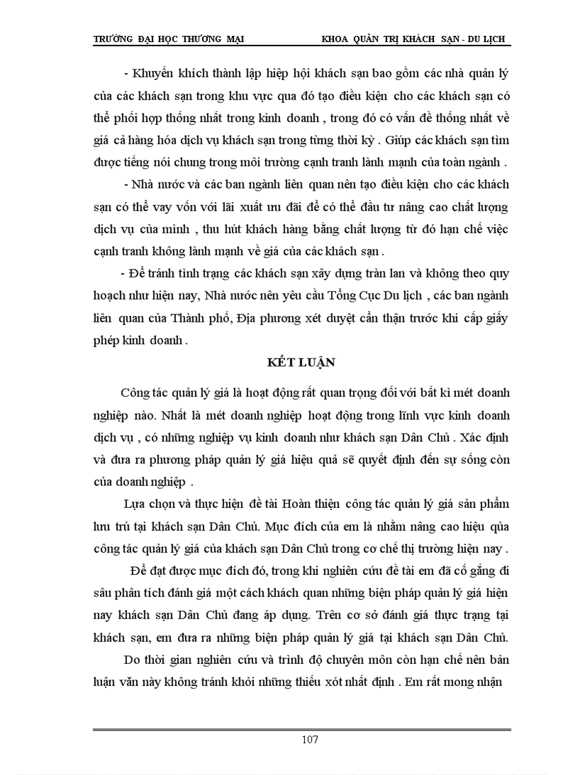 image for page Hoàn thiện chính sách giá nhằm thu hút khách đến khách sạn Dân Chủ Hà Nội
