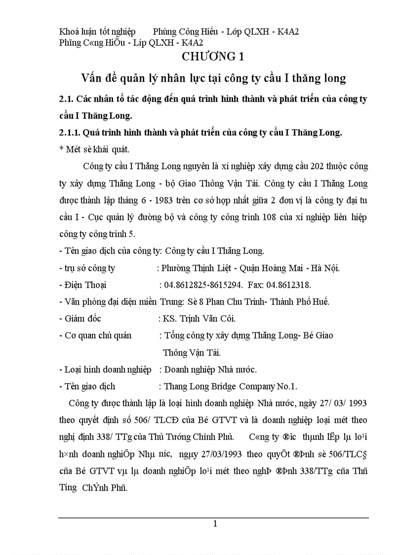 image for page Vấn đề quản lý nhân lực tại công ty cầu I thăng long