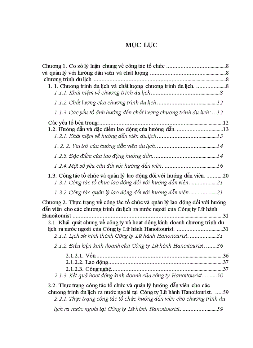 image for page Hoàn thiện cụng tỏc tổ chức và quản lý hướng dẫn viờn nhằm nõng cao chất lượng chương trỡnh du lịch ra nước ngoài tại Cụng ty Lữ hành Hanoitourist