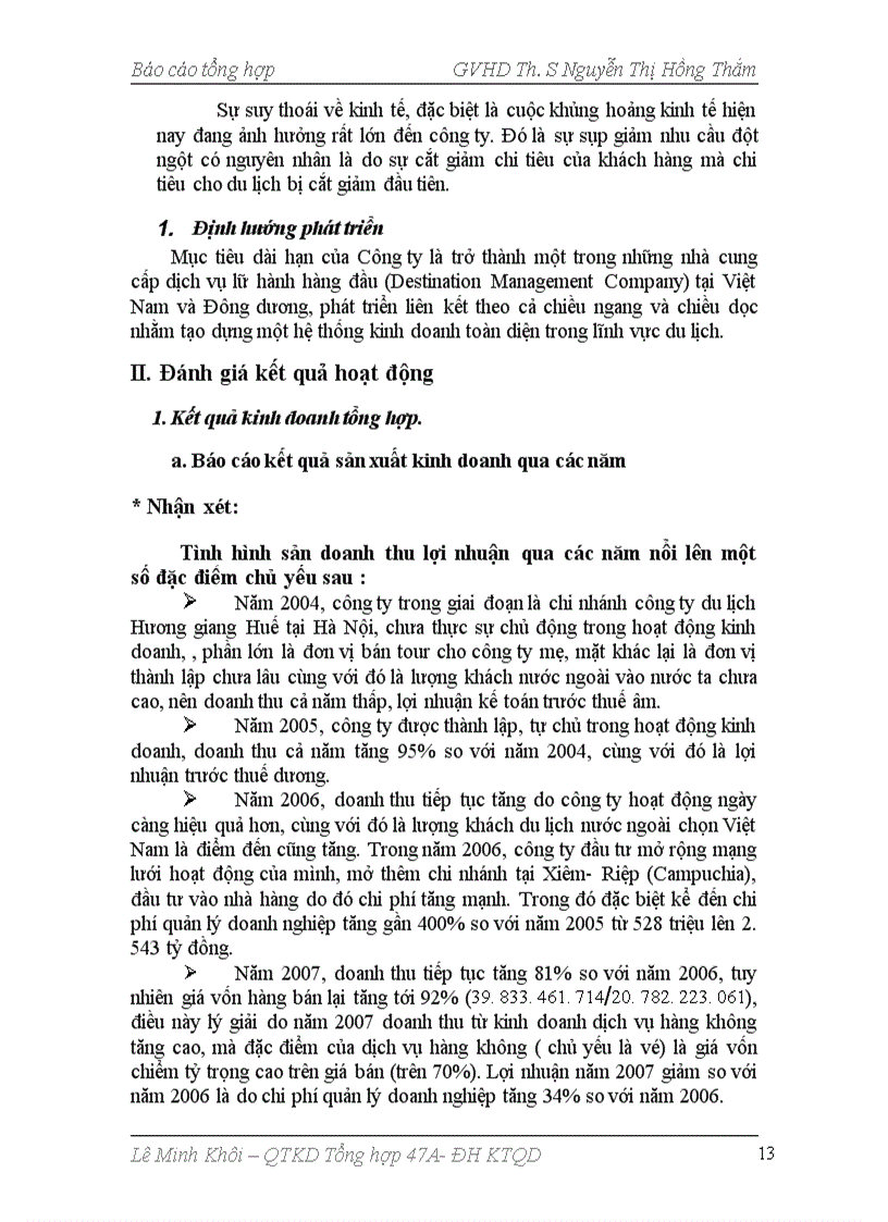 image for page Báo cáo thực tập tại Công ty du lịch Hương Giang