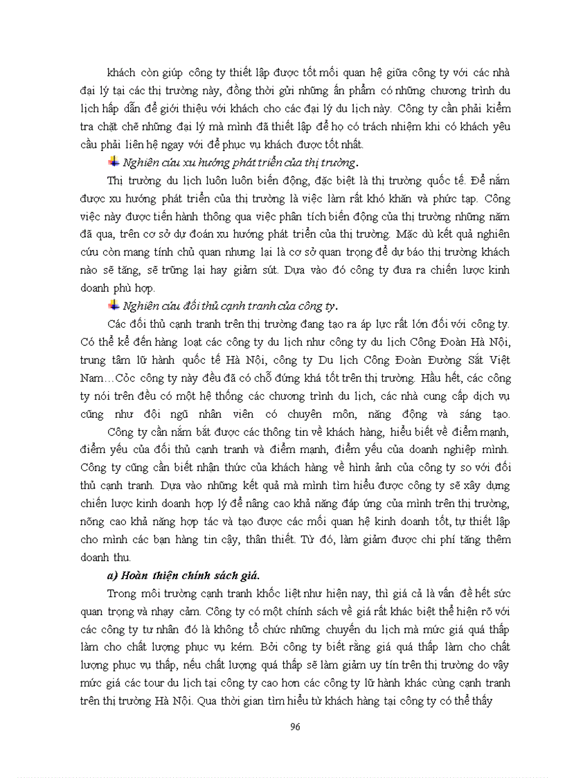 image for page Giải pháp nâng cao hiệu quả kinh doanh lữ hành quốc tế đến (khách châu Âu) của công ty cổ phần du lịch Việt Nam tại Hà Nội