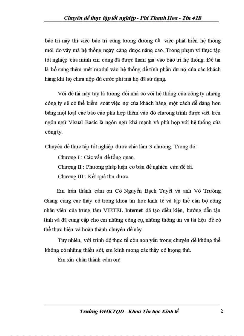 image for page Chuyên đề thực tập tốt nghiệp tại Công ty Điện tử Viễn thông Quân đội (VIETEL)