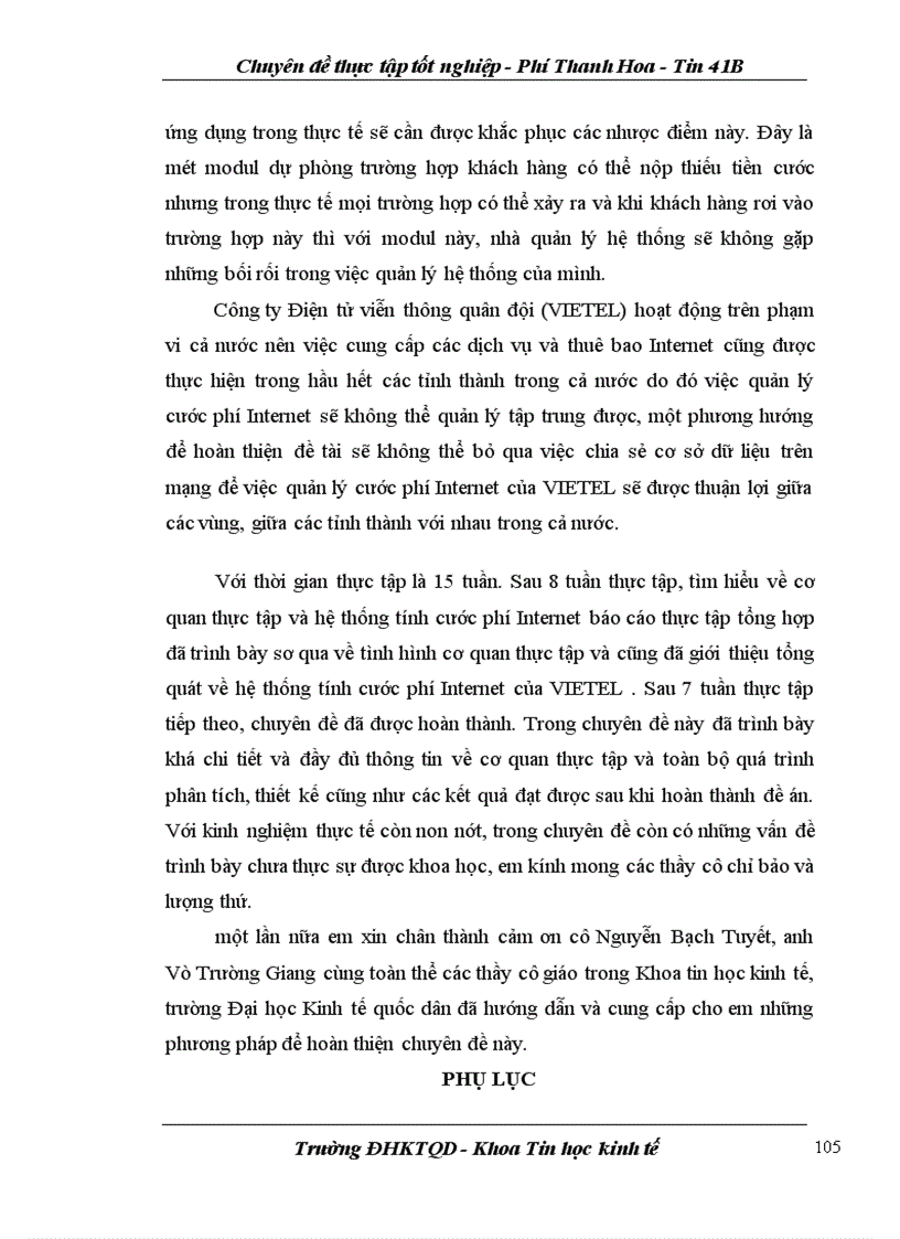 image for page Chuyên đề thực tập tốt nghiệp tại Công ty Điện tử Viễn thông Quân đội (VIETEL)