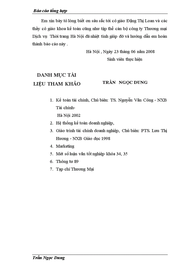image for page Hoàn thiện hạch toán tiêu thụ hàng hoá và xác định kết quả tiêu thụ tại công ty TMDVTT Hà Nội