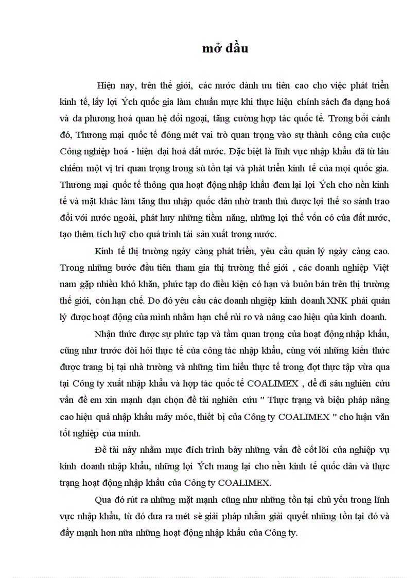 image for page Thực trạng và biện pháp nâng cao hiệu quả nhập khẩu máy móc, thiết bị của Công ty COALIMEX