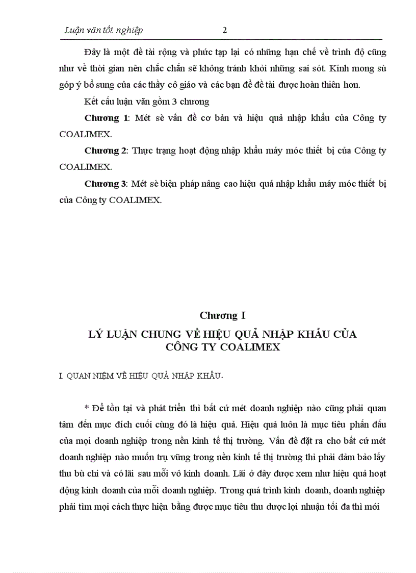 image for page Thực trạng và biện pháp nâng cao hiệu quả nhập khẩu máy móc, thiết bị của Công ty COALIMEX