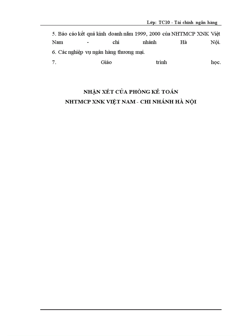 image for page Một số vấn đề về thu nhập, chi phí và kết quả kinh doanh của ngân hàng thương mại cổ phần xuất nhập khẩu Việt Nam - chi nhánh Hà Nội Nội dung chuyên đề gồm