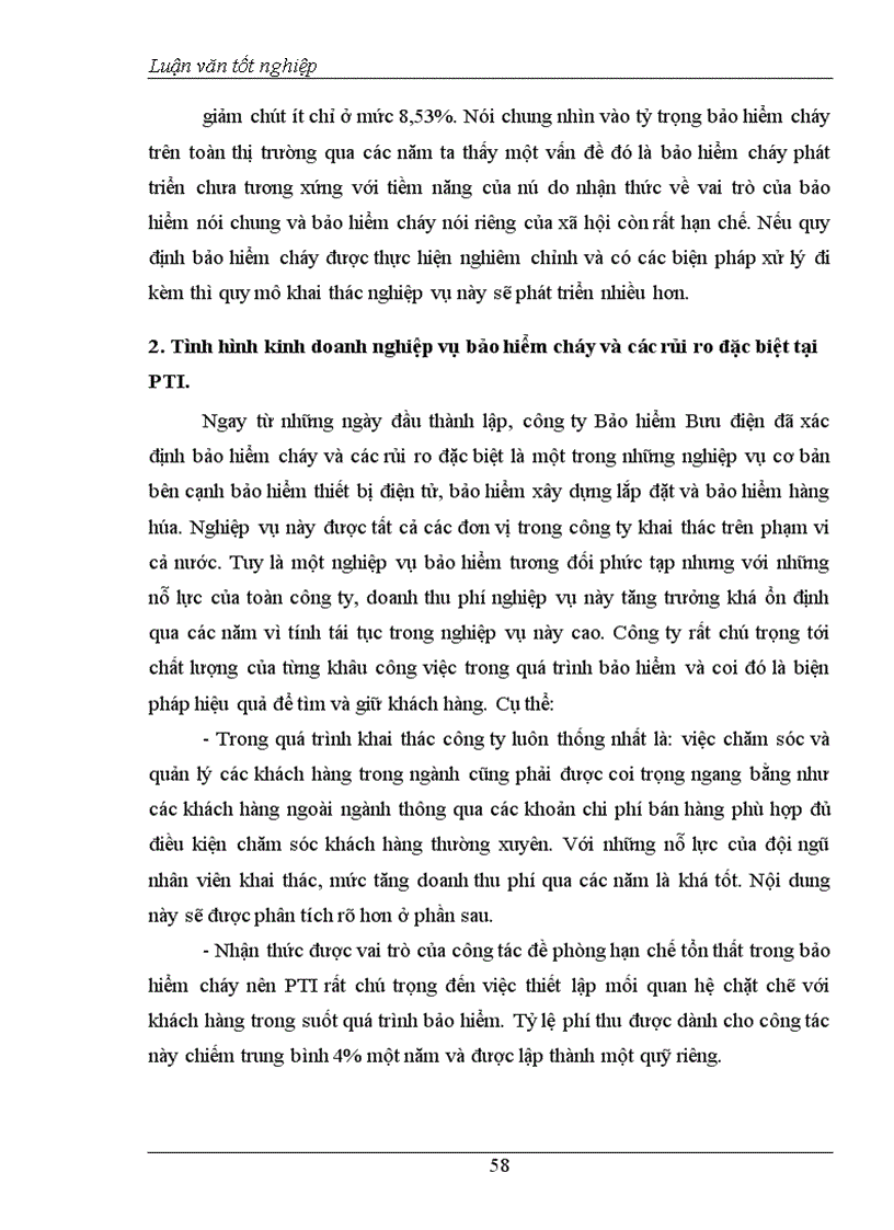 image for page Thực trạng khai thác nghiệp vụ bảo hiểm cháy và các rủi ro đặc biệt tại Công ty Cổ phần Bảo hiểm Bưu điện (PTI)