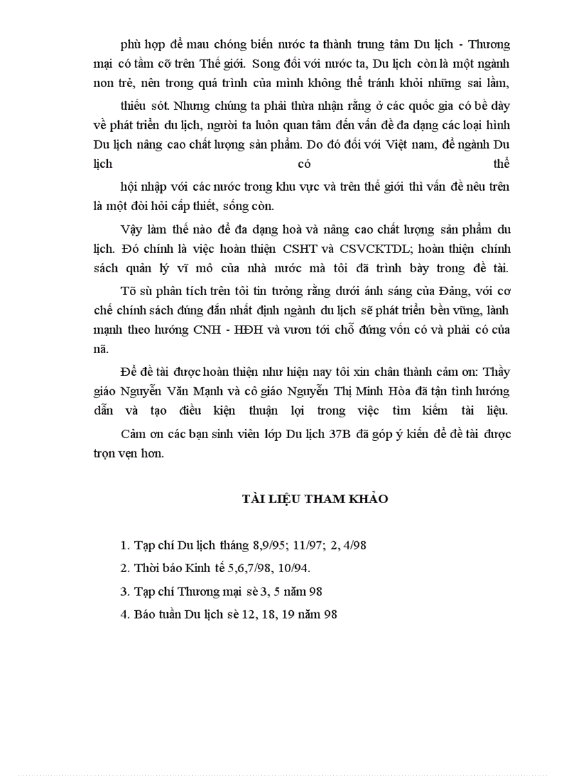 image for page Hoàn thiện một số điều kiện cơ bản để đa dạng hóa và nâng cao chất lượng sản phẩm du lịch Việt Nam