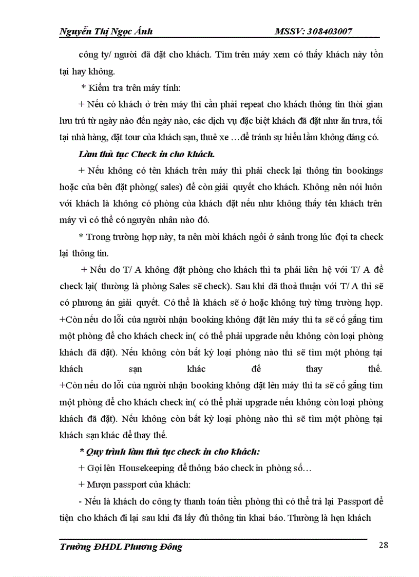 image for page Xây dựng lại quy trình đón tiếp và phục vụ khách trong thời gian lưu trú tại bộ phận lễ tân trong khách sạn Hồng Ngọc II