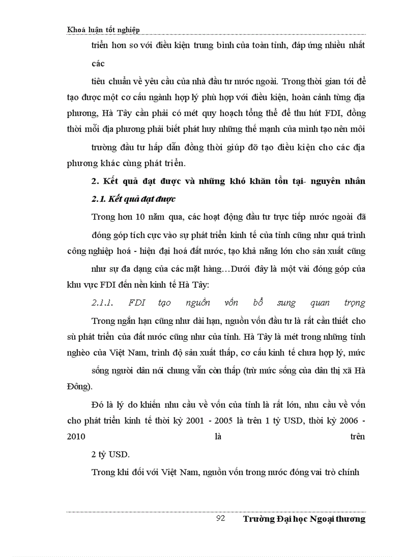 image for page Đề xuất một số giải pháp nhằm tăng cường thu hút FDI vào Hà Tây trong những năm tới