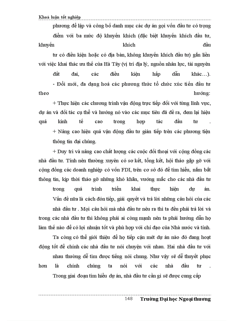 image for page Đề xuất một số giải pháp nhằm tăng cường thu hút FDI vào Hà Tây trong những năm tới