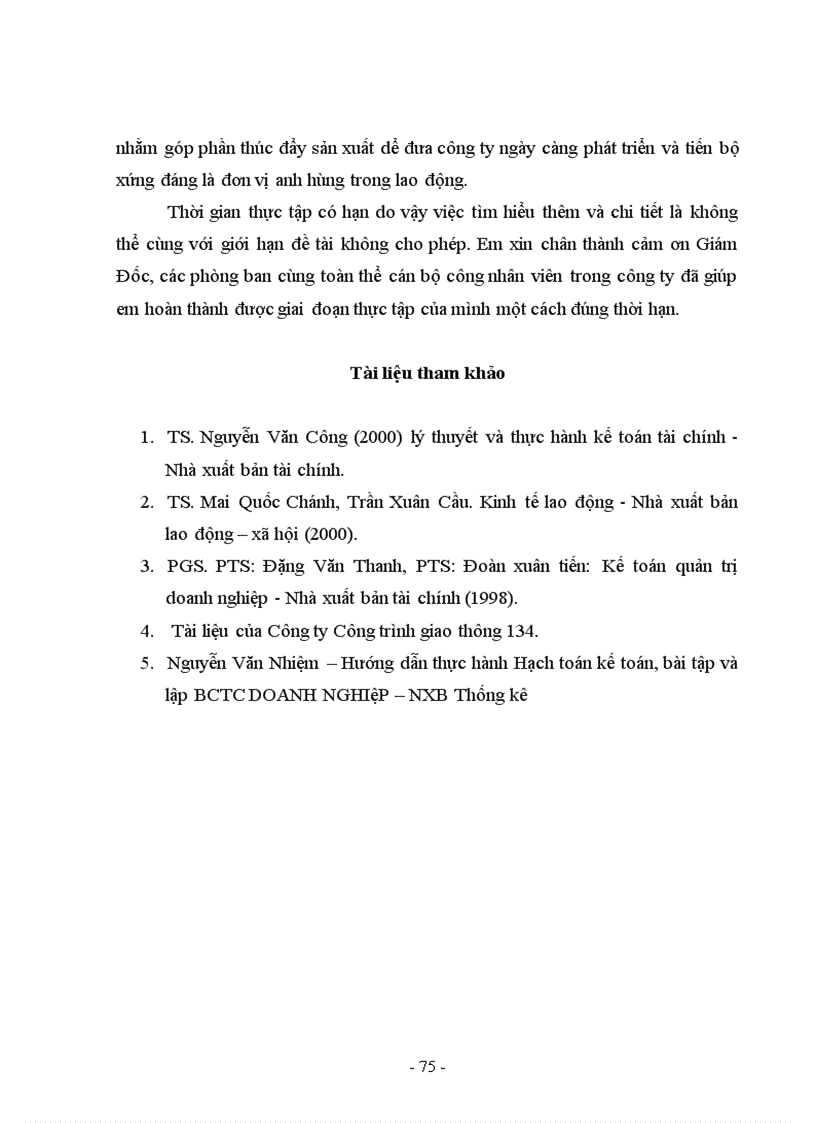 image for page Tìm hiểu về công tác hạch toán kế toán tiền lương và các khoản trích theo lương ở công ty công trình giao thông 134