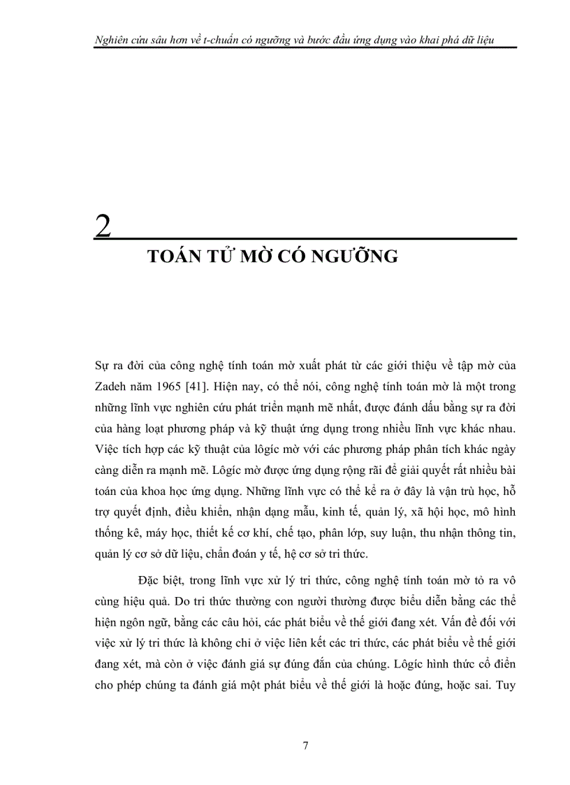 image for page Nghiên cứu sâu hơn về t-chuẩn có ngưỡng và bước đầu ứng dụng vào khai phá dữ liệu