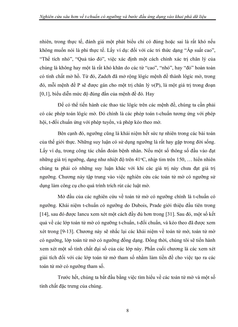 image for page Nghiên cứu sâu hơn về t-chuẩn có ngưỡng và bước đầu ứng dụng vào khai phá dữ liệu