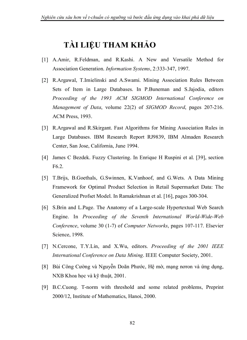 image for page Nghiên cứu sâu hơn về t-chuẩn có ngưỡng và bước đầu ứng dụng vào khai phá dữ liệu