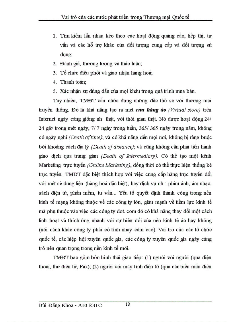 image for page Vai trò của các nước phát triển trong Thương mại Quốc tế