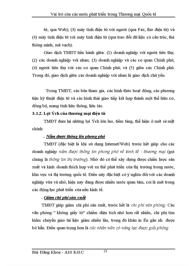 image for page Vai trò của các nước phát triển trong Thương mại Quốc tế