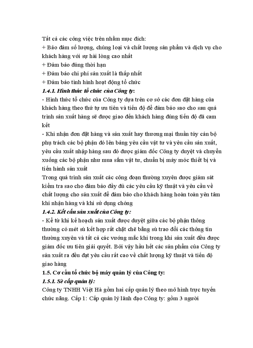 image for page Hoạt động sản xuất kinh doanh của doanh nghiệp tại Công ty TNHH Việt Hà