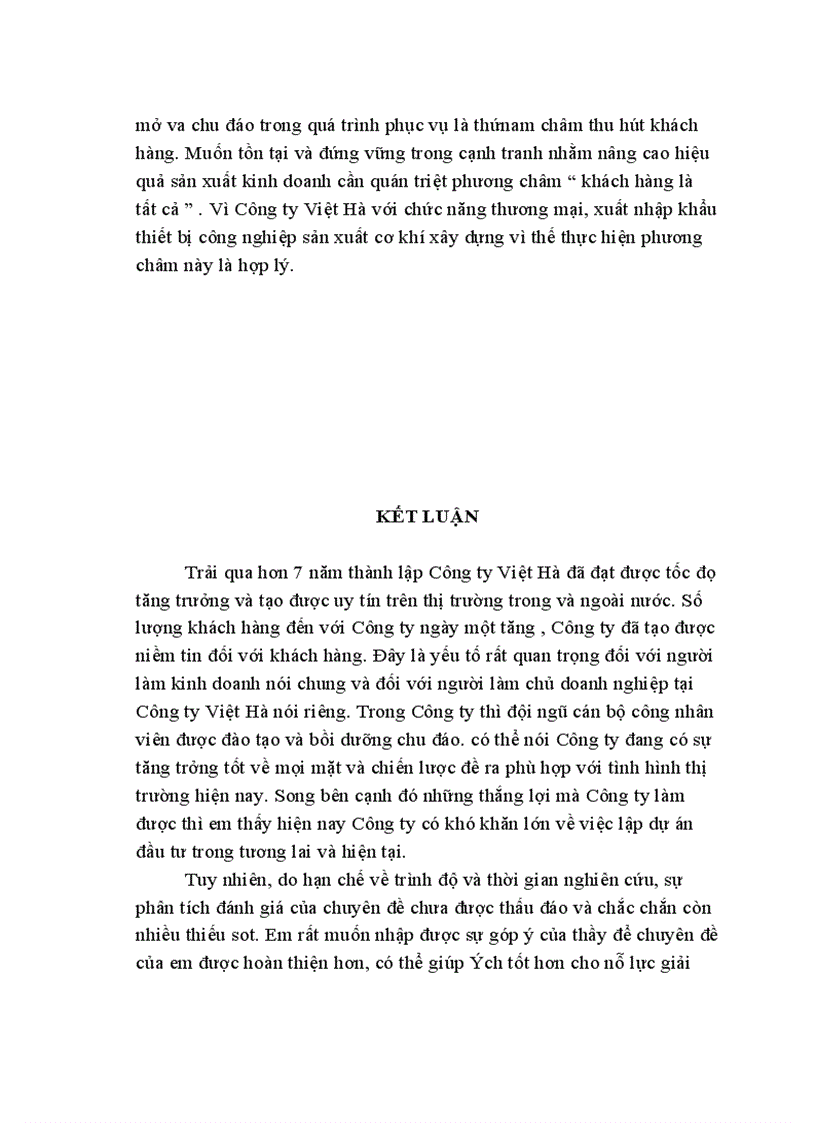 image for page Hoạt động sản xuất kinh doanh của doanh nghiệp tại Công ty TNHH Việt Hà
