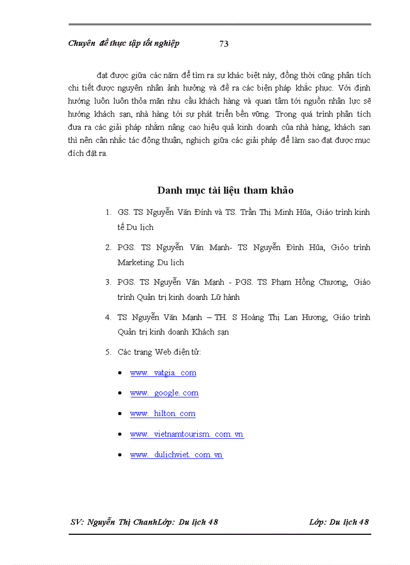 image for page Đánh giá hiệu quả kinh doanh của nhà Hàng Âu Chez Manon khách sạn Hilton opera Hà Nội Hà Nội - 2010