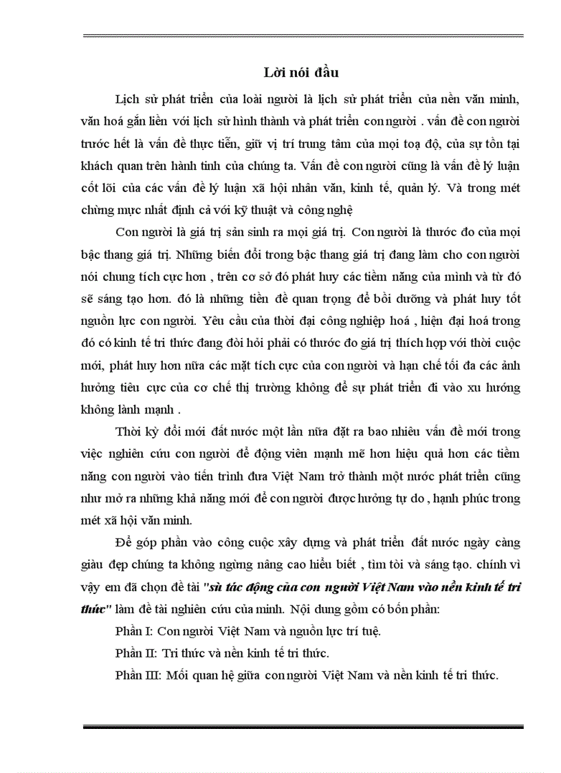 image for page Sự tác động của con người Việt Nam vào nền kinh tế tri thức