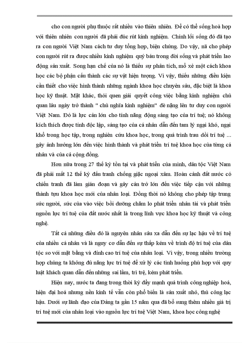 image for page Sự tác động của con người Việt Nam vào nền kinh tế tri thức