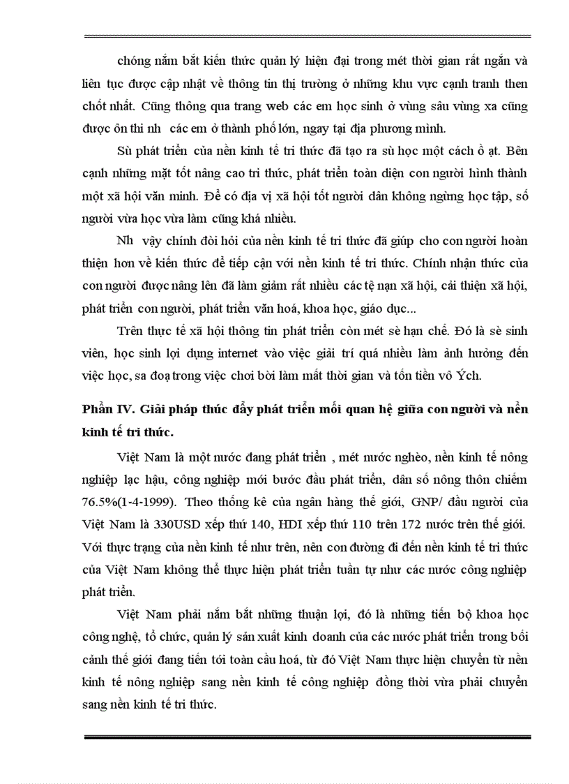 image for page Sự tác động của con người Việt Nam vào nền kinh tế tri thức