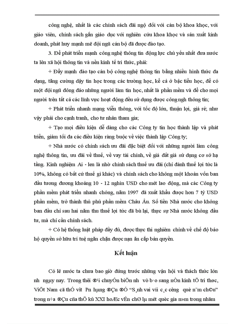 image for page Sự tác động của con người Việt Nam vào nền kinh tế tri thức