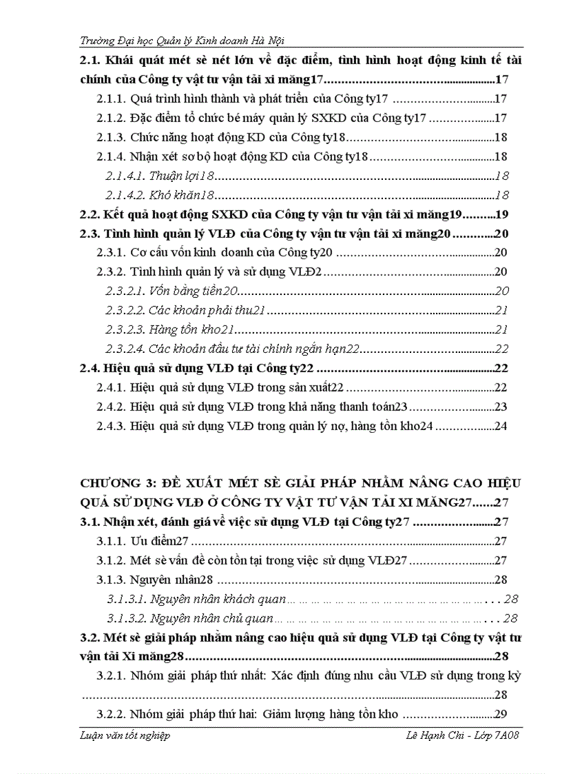 image for page Vốn lưu động và một số giải pháp nâng cao hiệu quả sử dụng vốn lưu động ở Công ty vật tư vận tải Xi măng