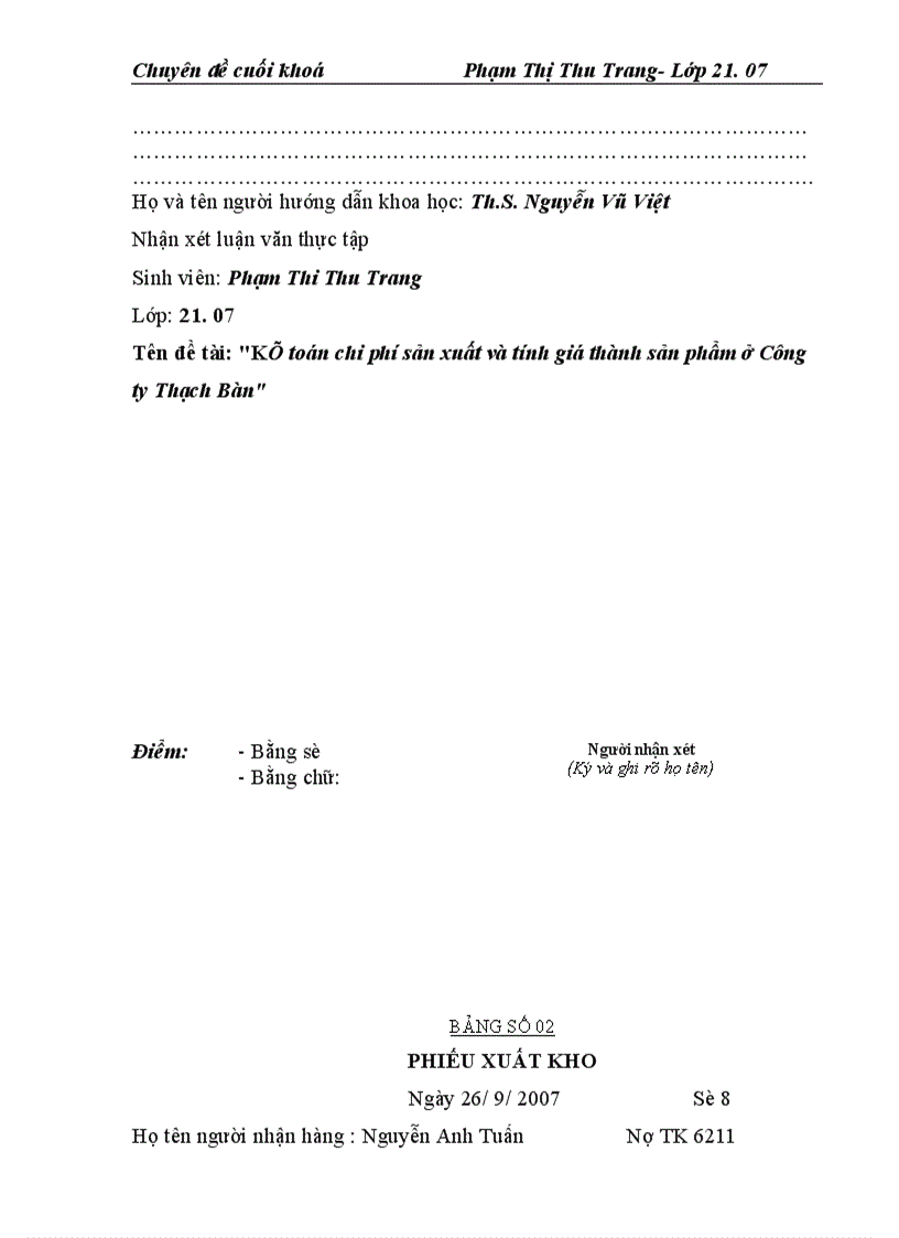 image for page Kế toán chi phí sản xuất và tính giá thành sản phẩm ở Công ty Thạch Bàn