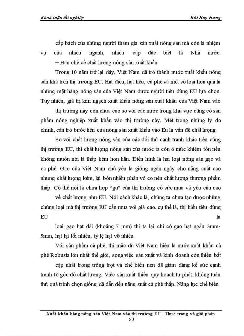 image for page Xuất khẩu hàng nông sản Việt Nam vào thị trường EU_Thực trạng và giải pháp