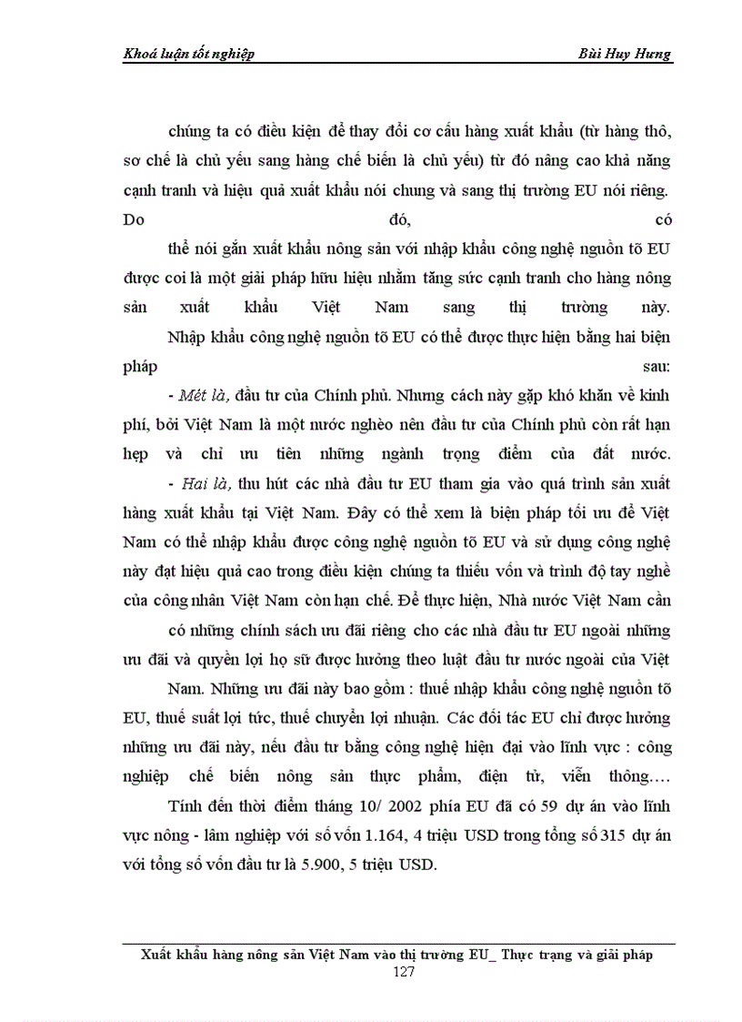 image for page Xuất khẩu hàng nông sản Việt Nam vào thị trường EU_Thực trạng và giải pháp