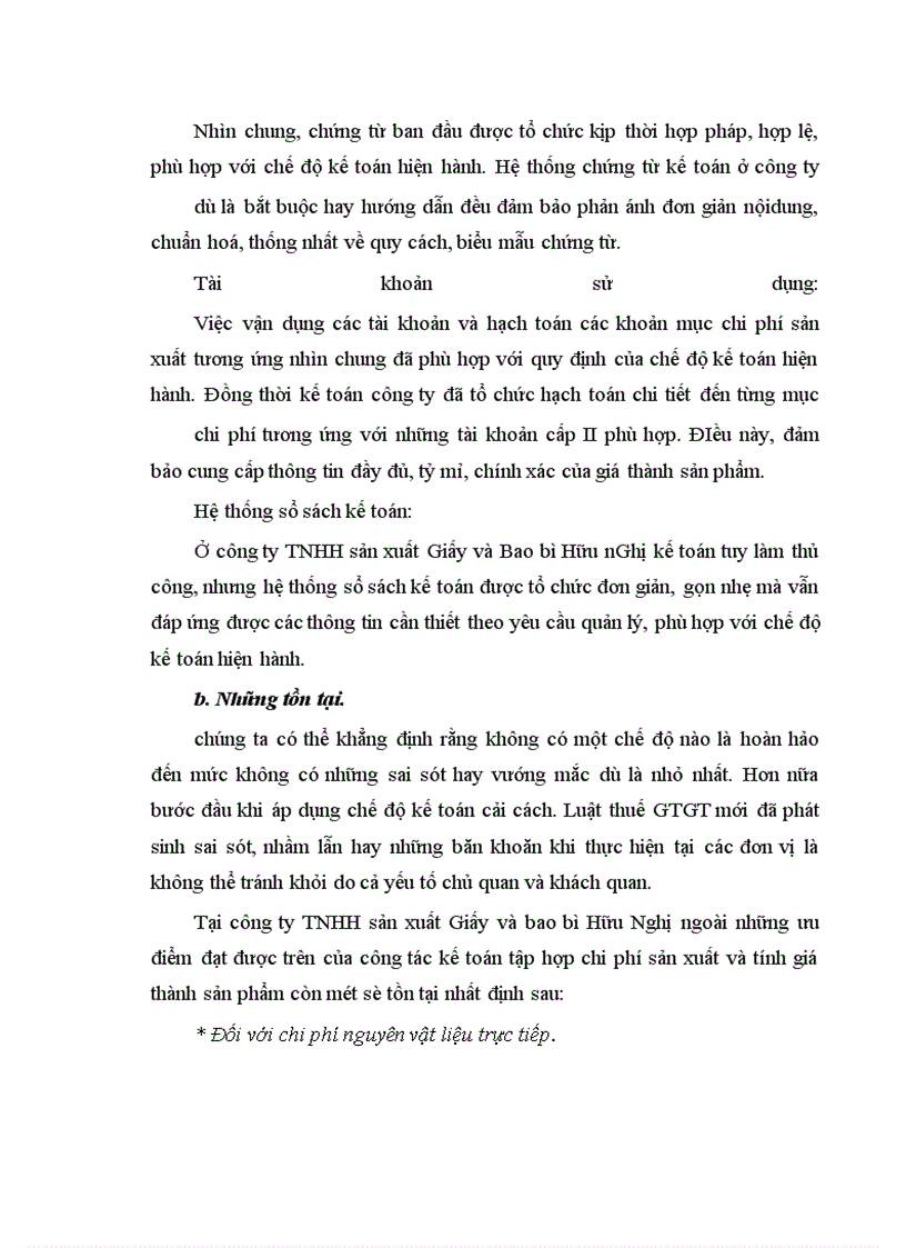 image for page Tổ chức công tác kế toán tập hợp chi phí sản xuất và tính giá thành sản phẩm ở công ty TNHH sản xuất giấy và bao bì Hưũ Nghị