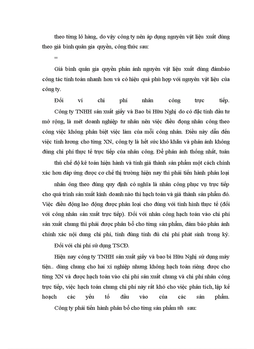 image for page Tổ chức công tác kế toán tập hợp chi phí sản xuất và tính giá thành sản phẩm ở công ty TNHH sản xuất giấy và bao bì Hưũ Nghị