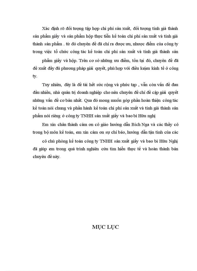 image for page Tổ chức công tác kế toán tập hợp chi phí sản xuất và tính giá thành sản phẩm ở công ty TNHH sản xuất giấy và bao bì Hưũ Nghị