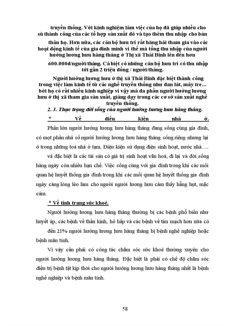 image for page Thu nhập và đời sống của người hưởng chế độ hưu trí hàng tháng ở thị x• thái bình - thực trạng và giải pháp