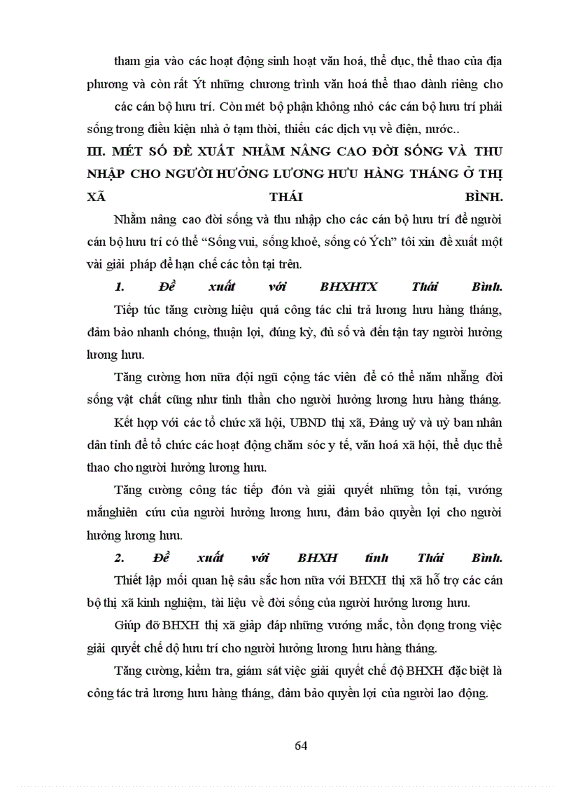 image for page Thu nhập và đời sống của người hưởng chế độ hưu trí hàng tháng ở thị x• thái bình - thực trạng và giải pháp