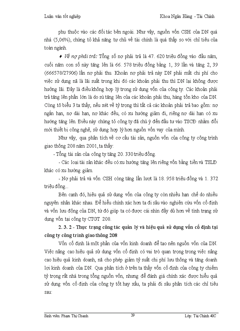 image for page Một số giải pháp nhằm nâng cao hiệu quả sử dụng vốn tại Công ty công trình giao thông 208 thuộc tổng giao thông 4 - Bộ Giao Thông Vận tải