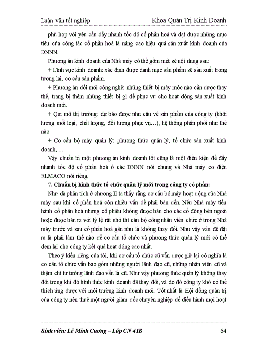 image for page Giải pháp thúc đẩy quá trình cổ phần hoá ở Nhà máy cơ điện ELMACO