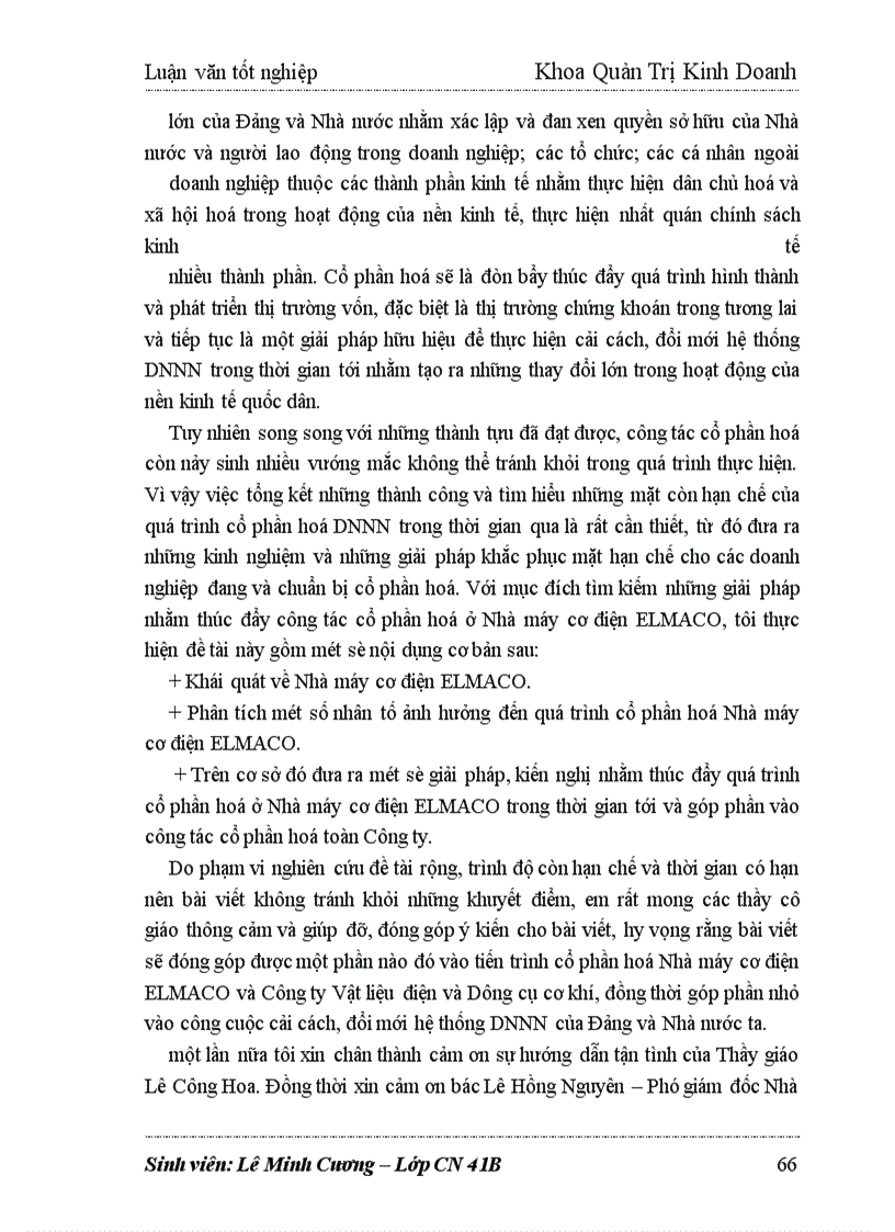 image for page Giải pháp thúc đẩy quá trình cổ phần hoá ở Nhà máy cơ điện ELMACO
