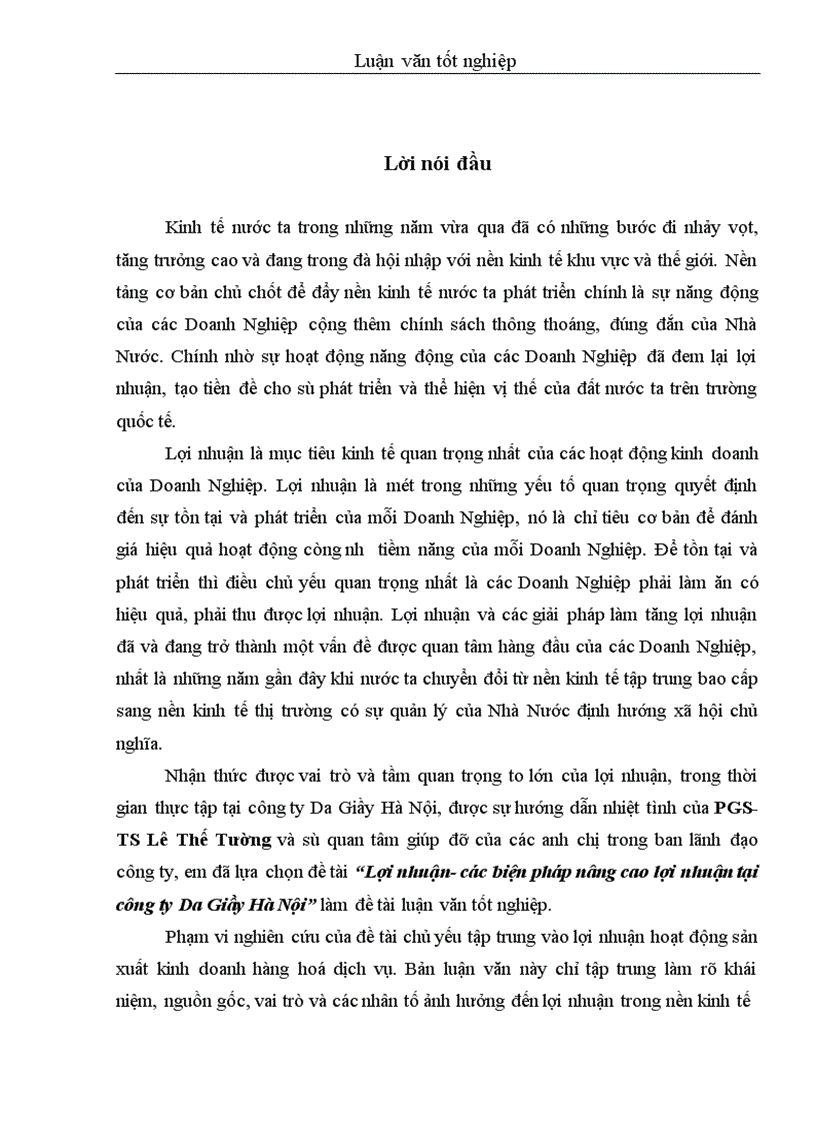 image for page Lợi nhuận- các biện pháp nâng cao lợi nhuận tại công ty Da Giầy Hà Nội